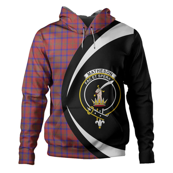 Matheson Weathered Clan Badge Tartan Hoodie Circle Style