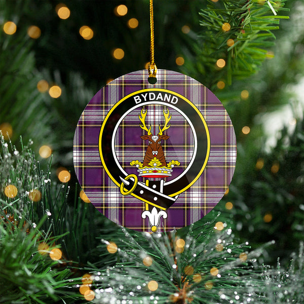 Maver Dress Weathered Clan Badge Tartan Plastic Christmas Ornaments