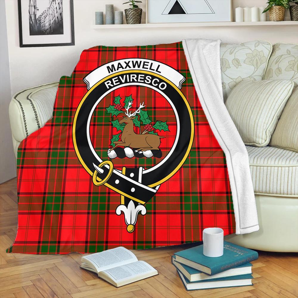 Maxwell Modern Tartan Crest Premium Blanket