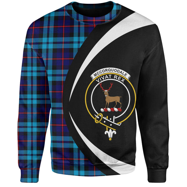 McCorquodale Clan Badge Tartan Sweatshirt Circle Style Personalized