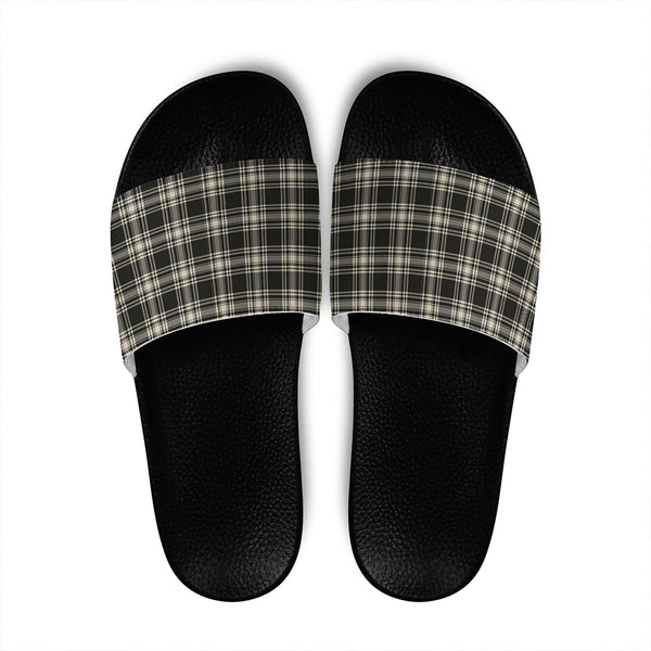 Menzies Black & White Ancient Tartan Classic Slide Sandals