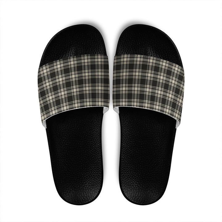 Menzies Black & White Ancient Tartan Classic Slide Sandals
