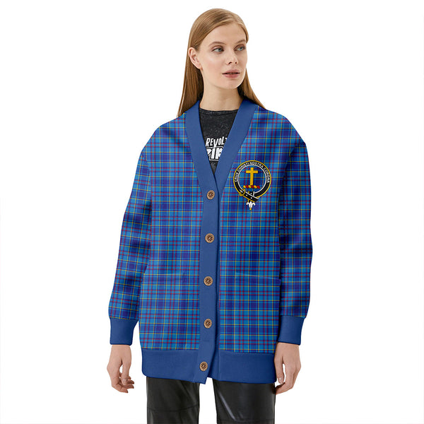 Mercer Modern Clan Badge Tartan V-neck Cardigan