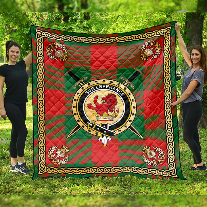 Moncrieffe Ancient Clan Badge Tartan Premium Quilt Celtic Shield