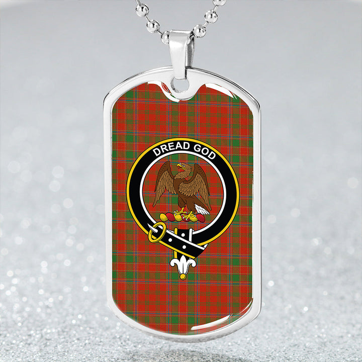 Munro (Logan) Ancient Clan Badge Classic Tartan Dog Tag Necklace