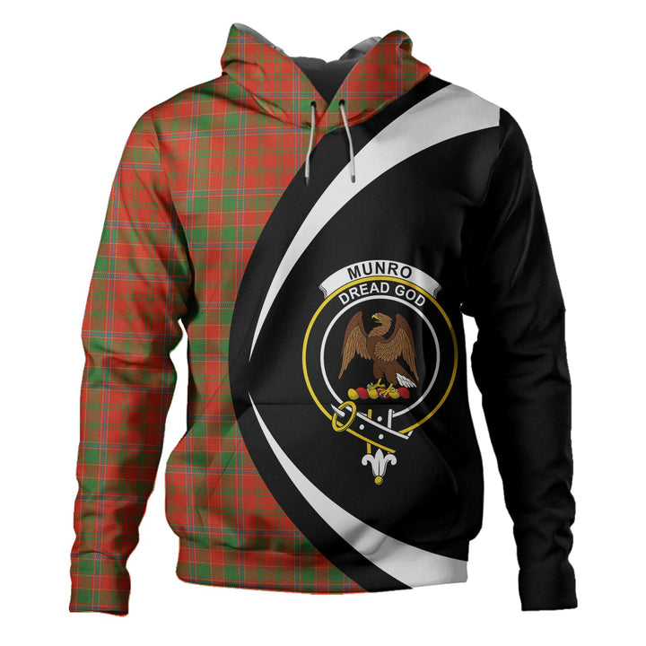 Munro (Logan) Ancient Clan Badge Tartan Hoodie Circle Style