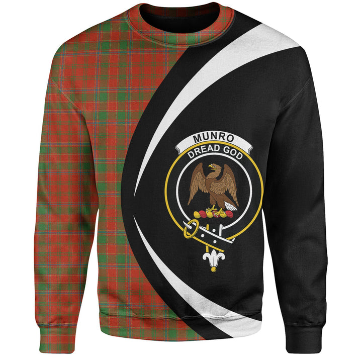 Munro (Logan) Ancient Clan Badge Tartan Sweatshirt Circle Style Personalized