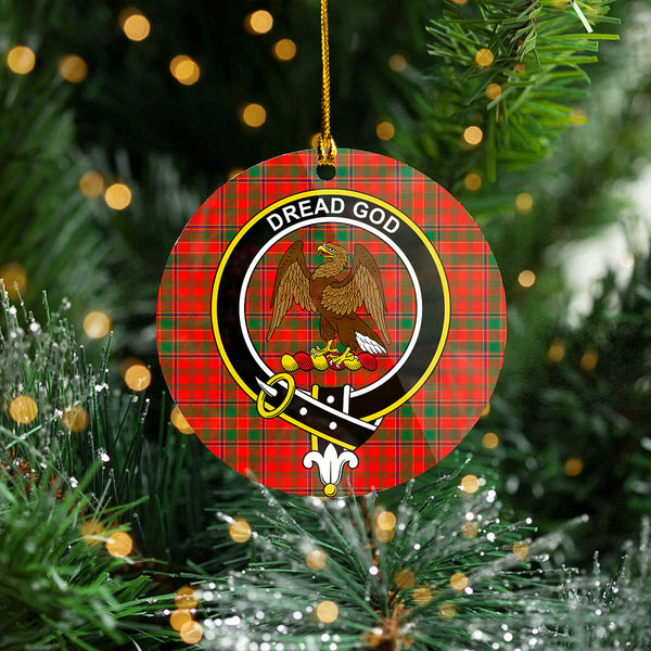 Munro (Logan) Modern Clan Badge Tartan Plastic Christmas Ornaments