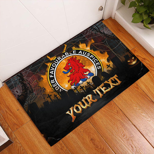 Murdoch Weathered Clan Badge Tartan Personalize Doormat Happy Halloween Style