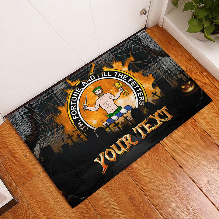 Murray of Atholl Dress (Murray Dress) Modern Clan Badge Tartan Personalize Doormat Happy Halloween Style