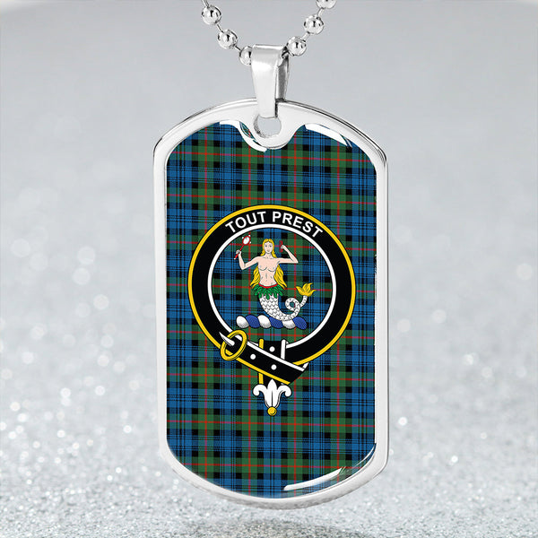 Murray Ancient Clan Badge Classic Tartan Dog Tag Necklace