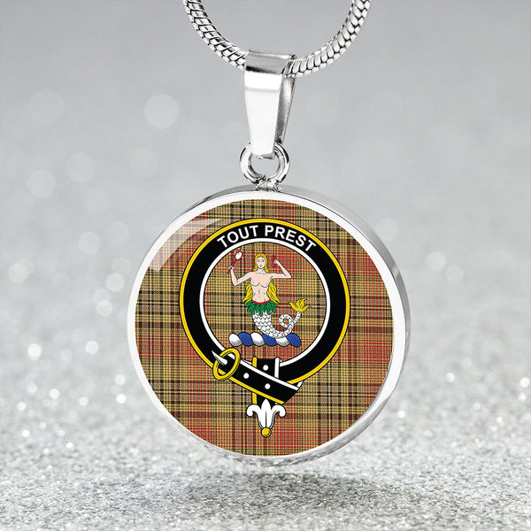 Murray Mungo Ancient Clan Badge Tartan Classic Circle Necklace