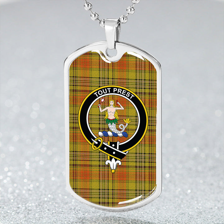 Murray Mungo Weathered Clan Badge Classic Tartan Dog Tag Necklace