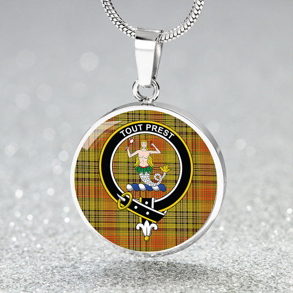 Murray Mungo Weathered Clan Badge Tartan Classic Circle Necklace