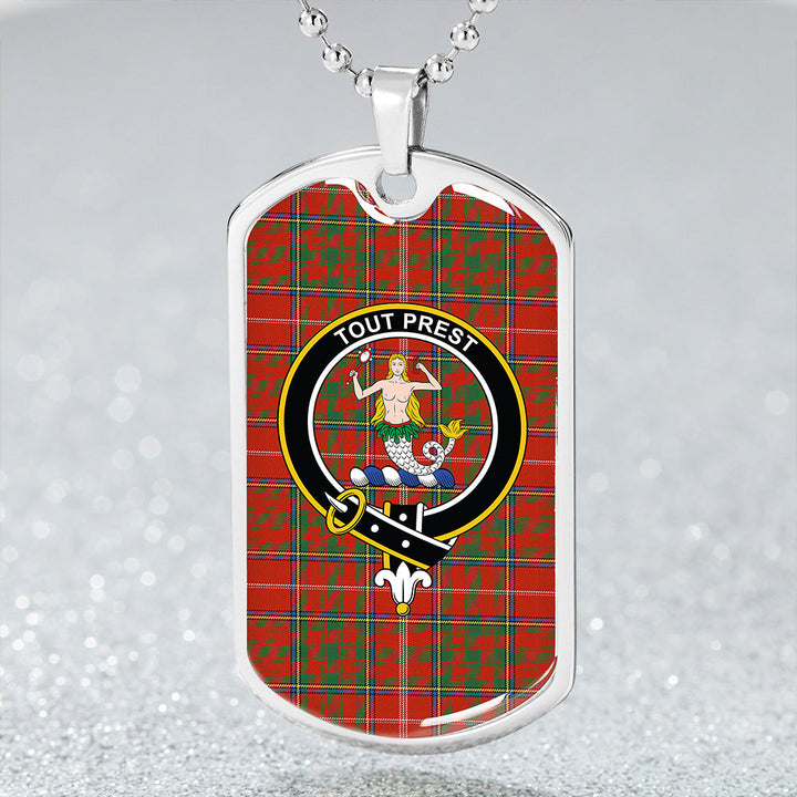 Murray Plaid Artifact Ancient Clan Badge Classic Tartan Dog Tag Necklace