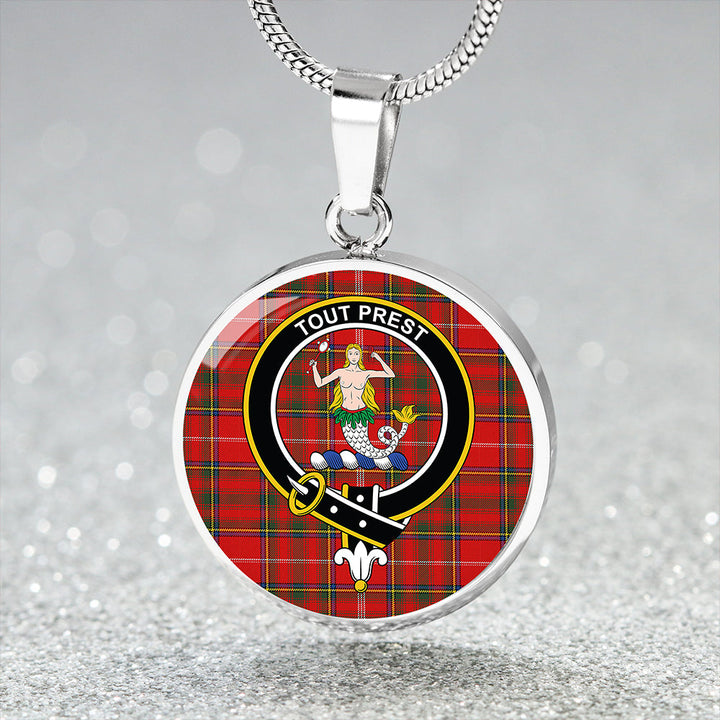 Murray Plaid Artifact Modern Clan Badge Tartan Classic Circle Necklace