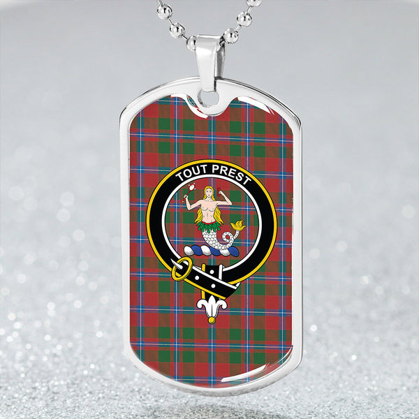 Murray of Abercairney Portrait (Murray of Abercairney; Portrait) Ancient Clan Badge Classic Tartan Dog Tag Necklace
