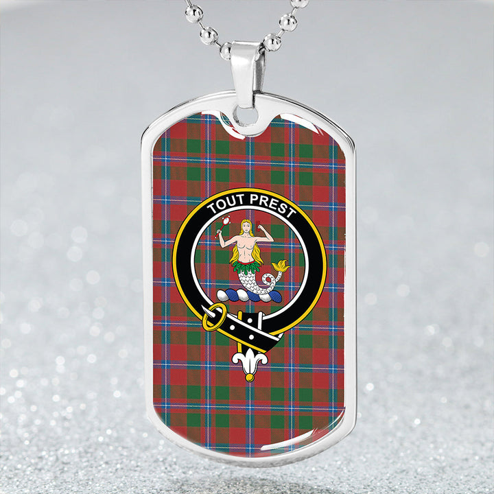 Murray of Abercairney Portrait (Murray of Abercairney; Portrait) Ancient Clan Badge Classic Tartan Dog Tag Necklace