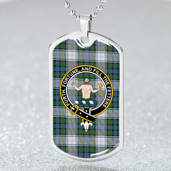 Murray of Atholl Dress (Murray Dress) Ancient Clan Badge Classic Tartan Dog Tag Necklace