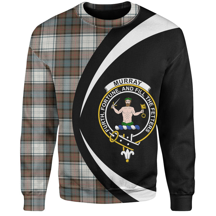 Murray of Atholl Dress (Murray Dress) Weathered Clan Badge Tartan Sweatshirt Circle Style Personalized
