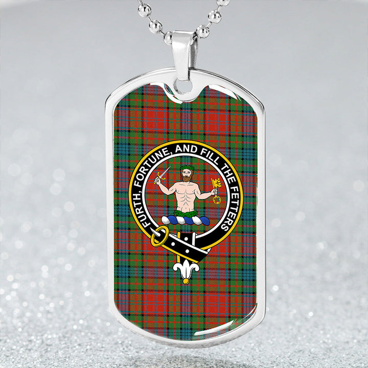 Murray of Atholl Red Dress (Murray of Atholl; Red Dress) Ancient Clan Badge Classic Tartan Dog Tag Necklace