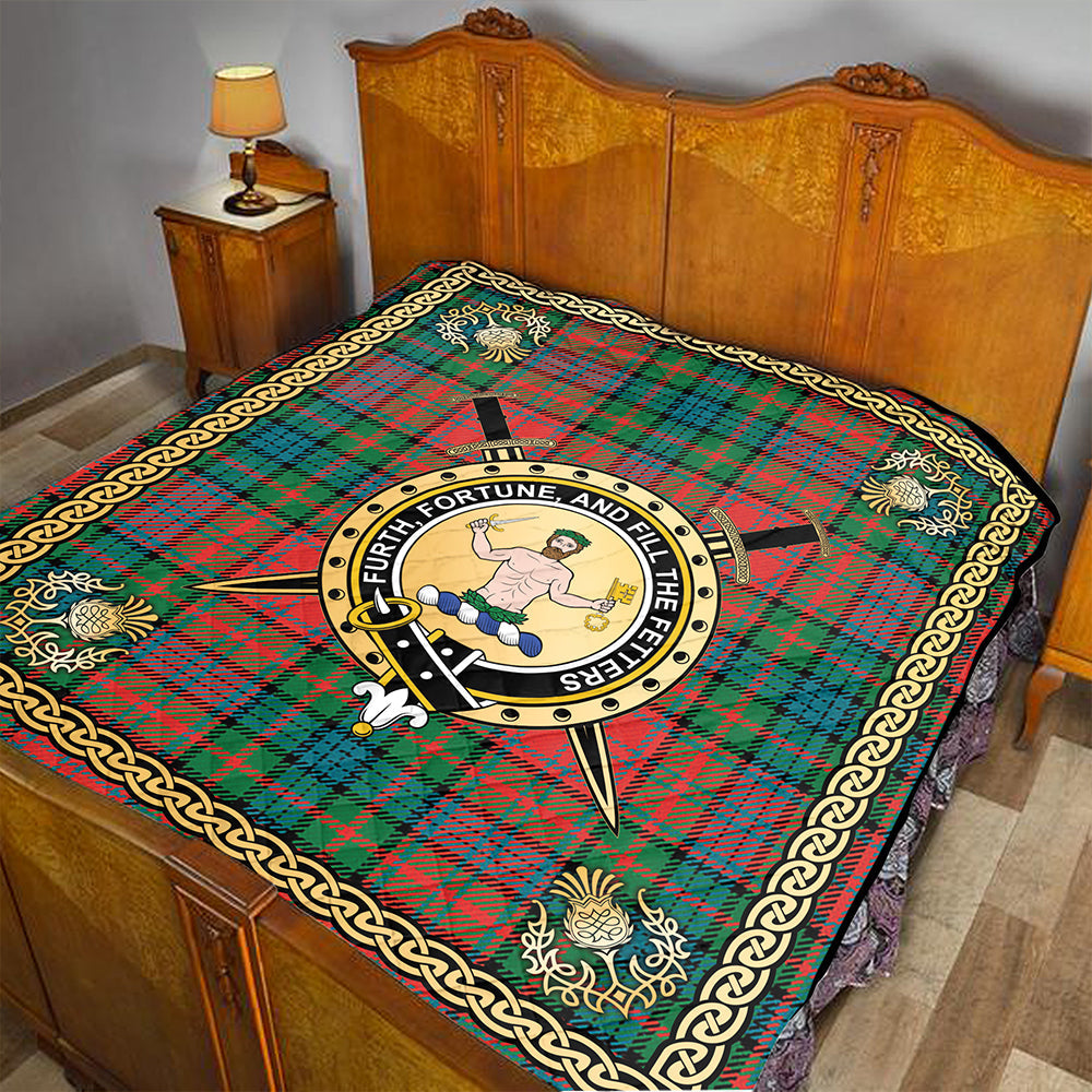Scots Print Blanket - Murray (of Athole) Tartan Crest Blanket To My Wife Style, Gift From Scottish Husband