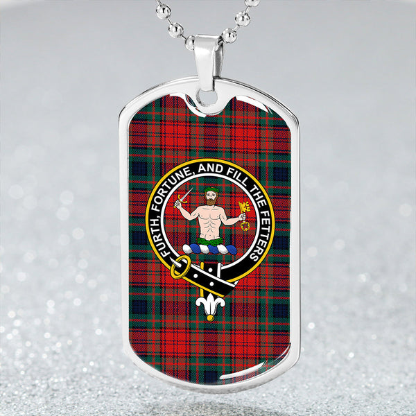 Murray of Atholl Red Dress (Murray of Atholl; Red Dress) Modern Clan Badge Classic Tartan Dog Tag Necklace