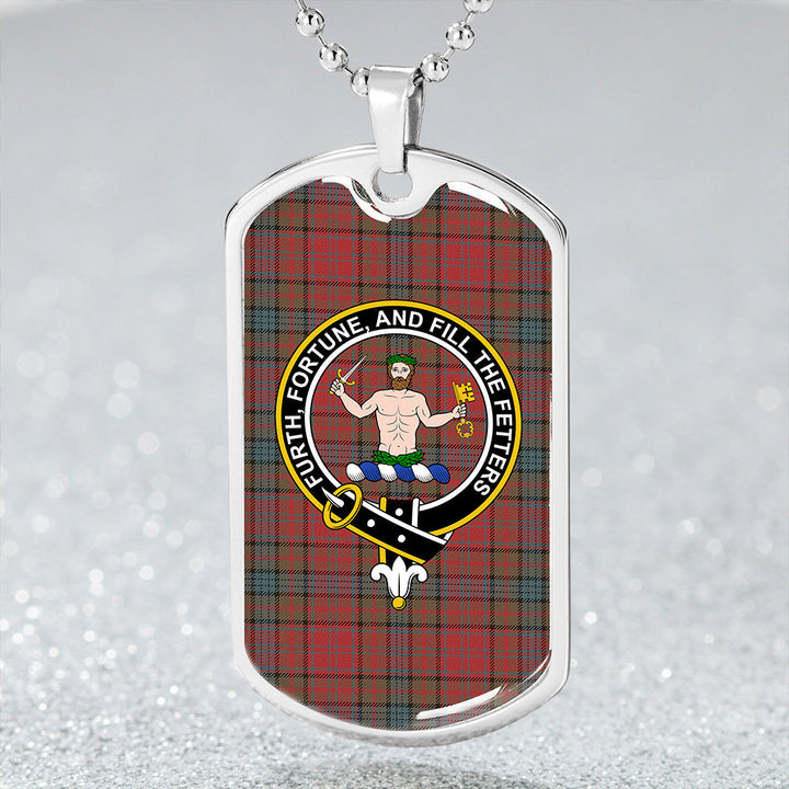 Murray of Atholl Red Dress (Murray of Atholl; Red Dress) Weathered Clan Badge Classic Tartan Dog Tag Necklace