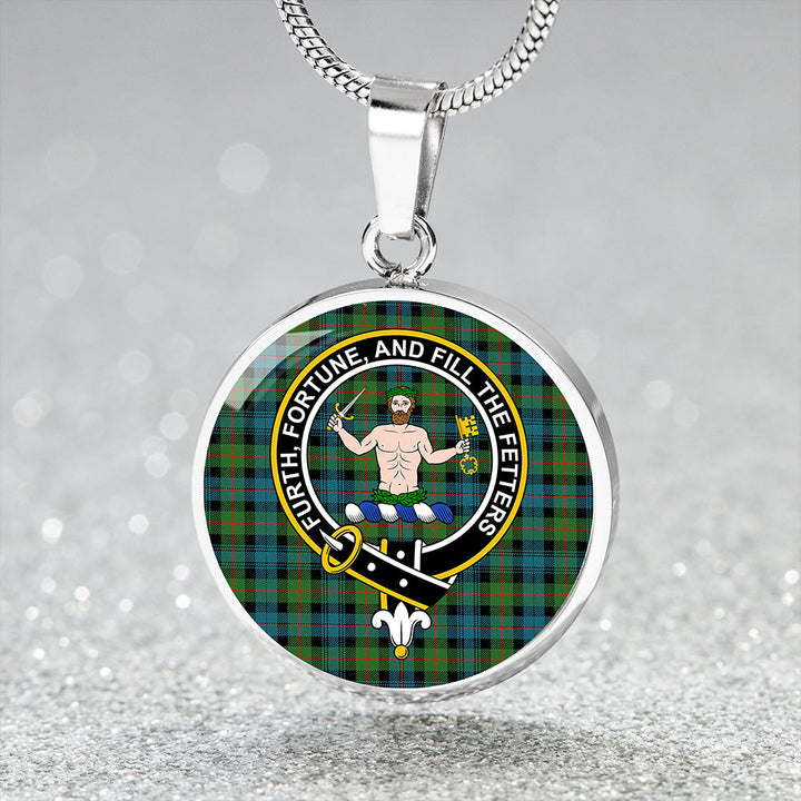 Murray of Atholl (Murray) Ancient Clan Badge Tartan Classic Circle Necklace