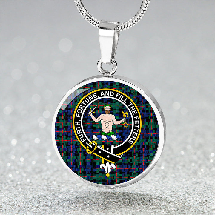 Murray of Atholl (Murray) Modern Clan Badge Tartan Classic Circle Necklace