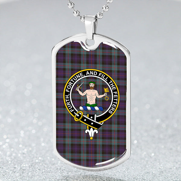 Murray of Atholl (Murray) Weathered Clan Badge Classic Tartan Dog Tag Necklace