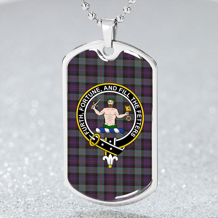 Murray of Atholl (Murray) Weathered Clan Badge Classic Tartan Dog Tag Necklace