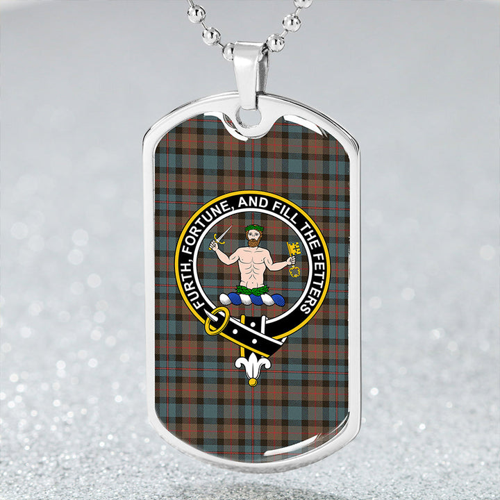 Murray of Atholl variation (Murray of Atholl; variation) Weathered Clan Badge Classic Tartan Dog Tag Necklace