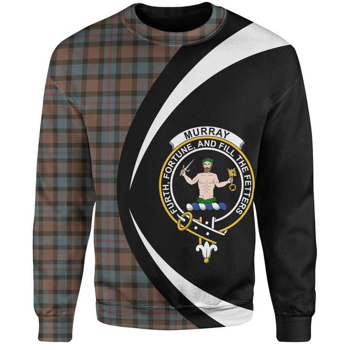 Murray of Atholl variation (Murray of Atholl; variation) Weathered Clan Badge Tartan Sweatshirt Circle Style Personalized