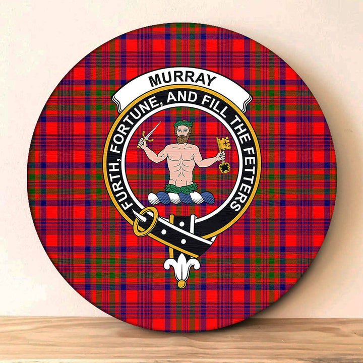 Muray Sign Murray of Tulloch Modern Tartan Classic Crest Round Wooden Sign ...