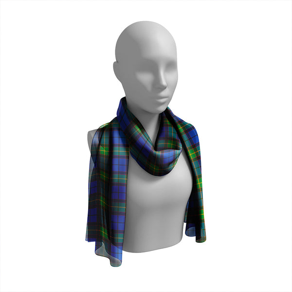 Nery Modern Tartan Classic Silk Habotai Long Scarf
