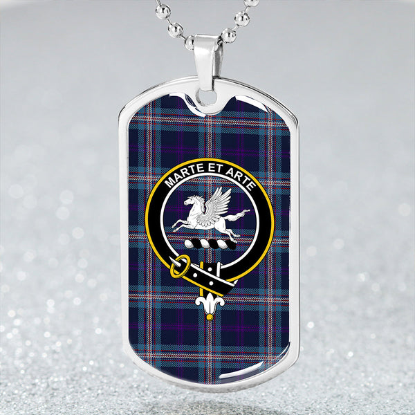 Nevoy Clan Badge Classic Tartan Dog Tag Necklace
