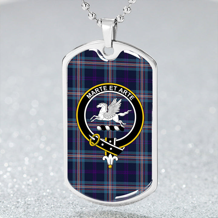 Nevoy Clan Badge Classic Tartan Dog Tag Necklace