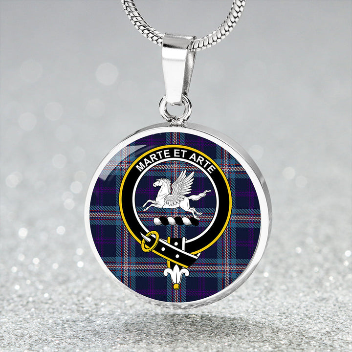 Nevoy Clan Badge Tartan Classic Circle Necklace