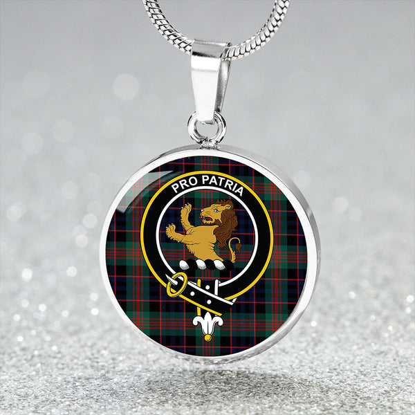 Newlands (Walker Newlands) Modern Clan Badge Tartan Classic Circle Necklace