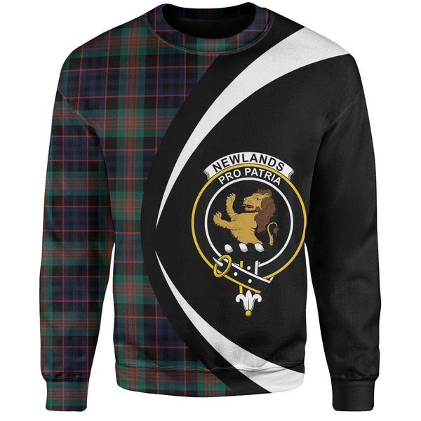 Newlands (Walker Newlands) Modern Clan Badge Tartan Sweatshirt Circle Style Personalized