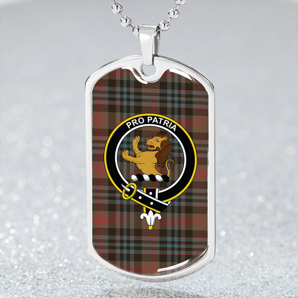 Newlands (Walker Newlands) Weathered Clan Badge Classic Tartan Dog Tag Necklace