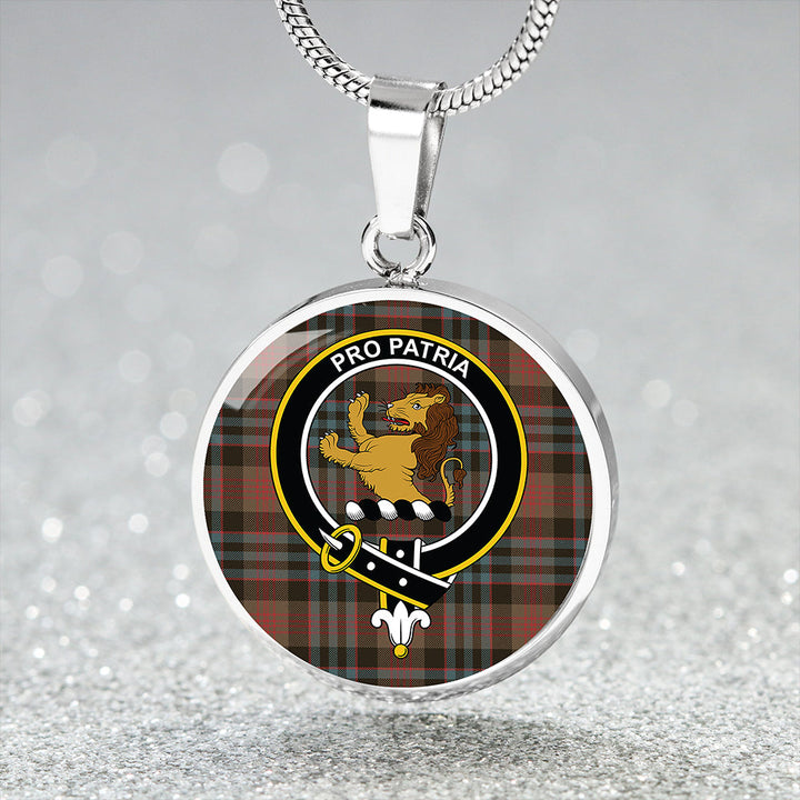 Newlands (Walker Newlands) Weathered Clan Badge Tartan Classic Circle Necklace