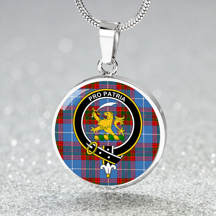 Newton Clan Badge Tartan Classic Circle Necklace