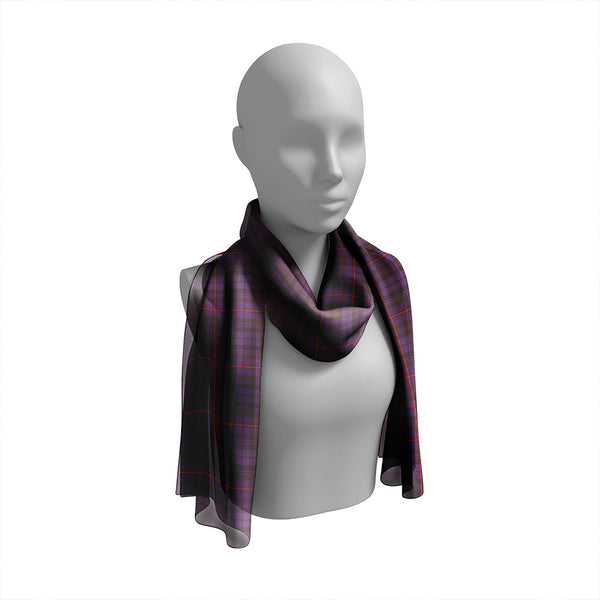 Nichol Weathered Tartan Classic Silk Habotai Long Scarf