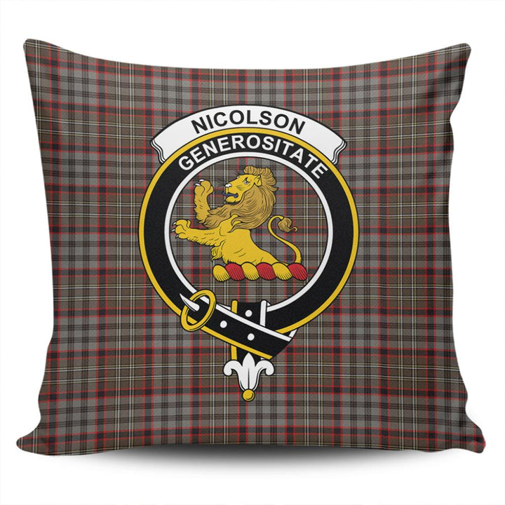 Nicolson Hunting Weathered Tartan Classic Crest Pillow Cover