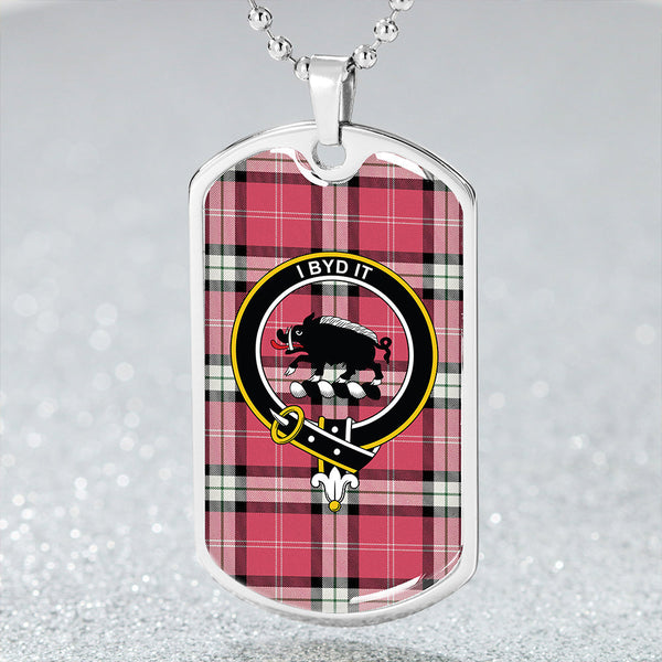 Nisbet Dress Rose (Nisbit Dress Rose) Ancient Clan Badge Classic Tartan Dog Tag Necklace