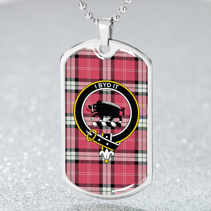 Nisbet Dress Rose (Nisbit Dress Rose) Ancient Clan Badge Classic Tartan Dog Tag Necklace