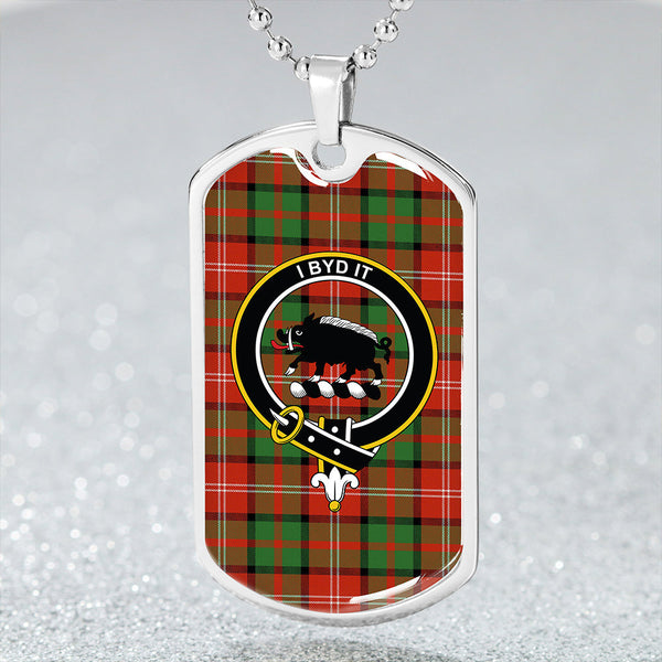 Nisbet (Nisbit) Ancient Clan Badge Classic Tartan Dog Tag Necklace