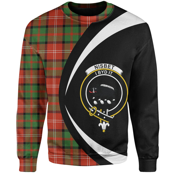 Nisbet (Nisbit) Ancient Clan Badge Tartan Sweatshirt Circle Style Personalized